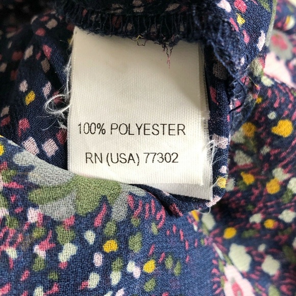 Zara Blouse Tie Front Elbow Length Sleeve Floral - Picture 5 of 5